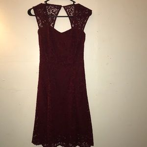 Simple red lace dress